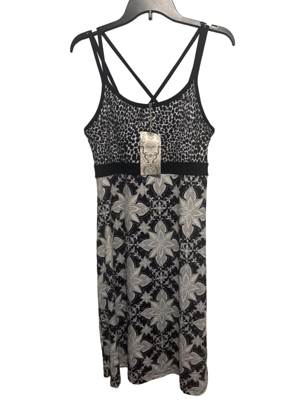 Prana Kaley dress. Size XL. NWT!!! Black and white floral abstract print.